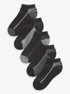 Next monochrome - Lot de 5 paires de chaussettes de sport à semelle rembourrée Discount