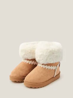 Monsoon Bottes duveteuses à nœud au crochet Discount