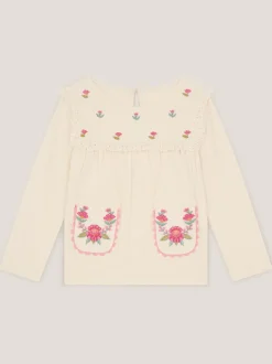 Monsoon Floral Embroidered Long Sleeve Top New