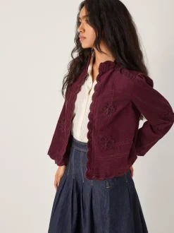 Monsoon Veste Jimena en velours côtelé fleuri