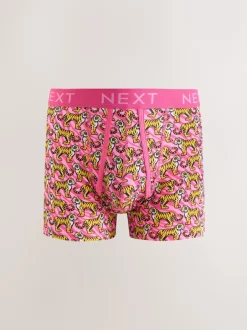 Next - Boxers avec ouverture sur le devant Motif animaux rose vif/bleu