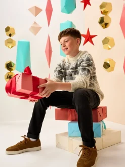 Next Motif Fair Isle Écru - Pull de Noël familial assorti (3mois à16ans) Clearance