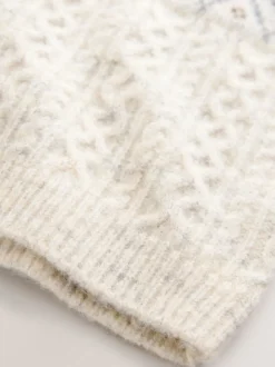 Next Motif Fair Isle Écru - Pull de Noël familial assorti (3mois à16ans) Clearance