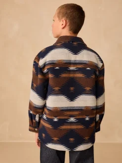 Next Motif ikat fauve/bleu marine - Veste-chemise doublée (3-16ans) Discount