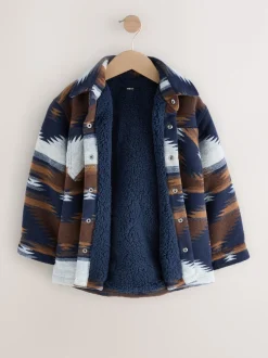 Next Motif ikat fauve/bleu marine - Veste-chemise doublée (3-16ans) Discount