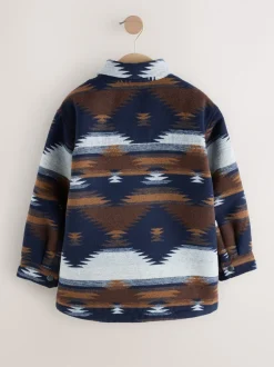 Next Motif ikat fauve/bleu marine - Veste-chemise doublée (3-16ans) Discount