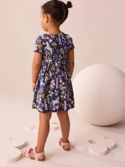 Next - Robe en jersey côtelé (3mths-7yrs) Motif licorne bleu marine Best