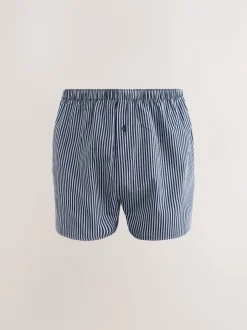 Next Motif mixte bleu marine - Lot de 8 - Boxers purs tissés Online