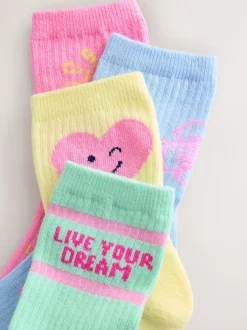 Next Motif multicolore - Chaussettes de cheville à semelle coussinée en coton riche 4 Pack Best