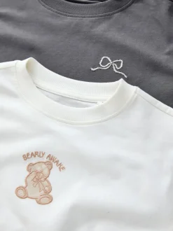 Next Motif ours neutre - Lot de 2 pyjamas tissés à carreaux (3-16ans)