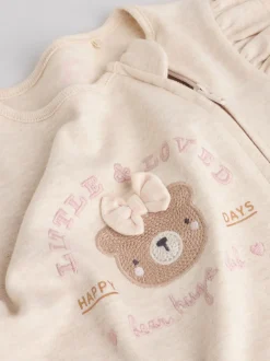 Next Motif ours neutre - Lot de 3 dors-bien bébé à fermeture éclair bidirectionnelle (0-2ans) Sale