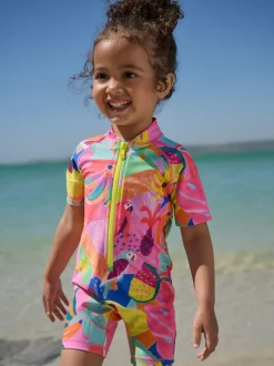 Next - Maillot de bain Sunsafe (3mths-10yrs) Motif tropical orange Best