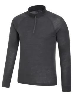 Mountain Warehouse Haut thermique à col zippé en mérinos II homme New