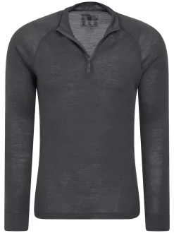 Mountain Warehouse Haut thermique à col zippé en mérinos II homme New