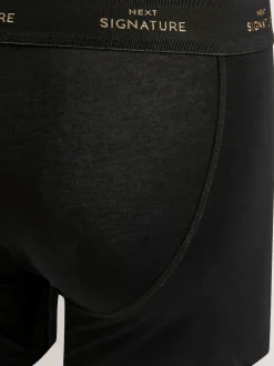 Next - Lot de 4 - Boxers Signature A-Fronts Métallisé noir Outlet