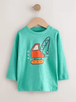 Next - Lot de 3 t-shirts imprimés graphiques à manches longues (3mois-7ans) Multi Digger Best