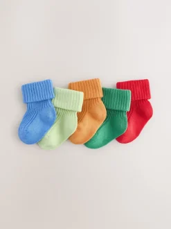 Next Multi Lumineux - Paquet de chaussettes roulantes pour bébé 5 (0mois-2ans) New