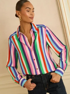 Love & Roses Multi Stripe (Multi Stripe) - chemise boutonnée à manches longues New