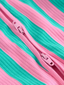 Next Multi Stripe (Multi Stripe) - Combinaisons de nuit à fermeture éclair pour bébés 3 Pack (0mths-3yrs) New