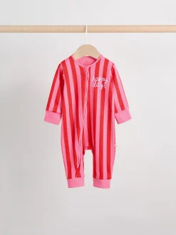 Next Multi Stripe (Multi Stripe) - Combinaisons de nuit à fermeture éclair pour bébés 3 Pack (0mths-3yrs) New