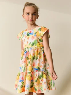 Next Multi tropical - Robe Effet froissé à manches d’ange (3-16ans) Hot