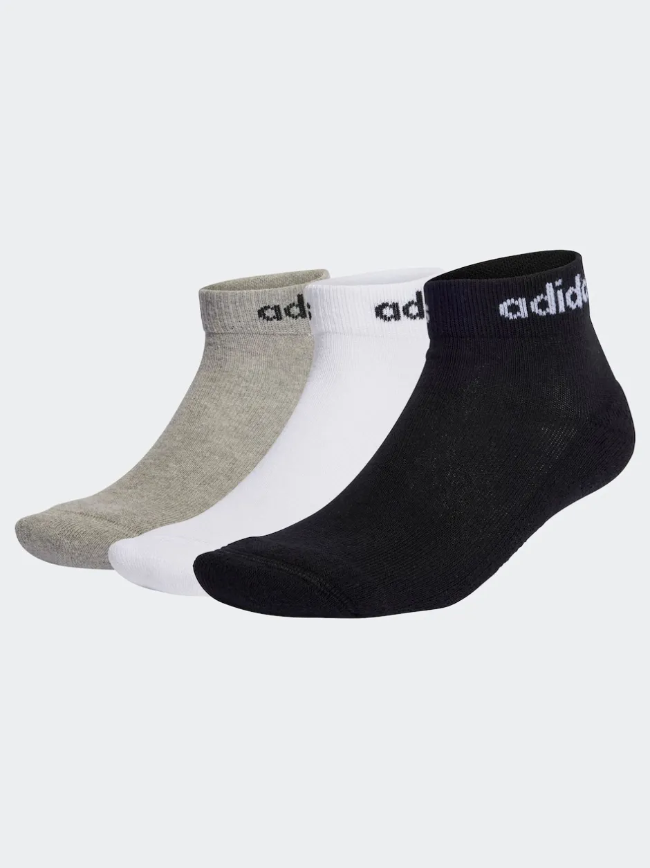 adidas Multicolore - Linear Chaussettes rembourré à la cheville 3 Lot Best