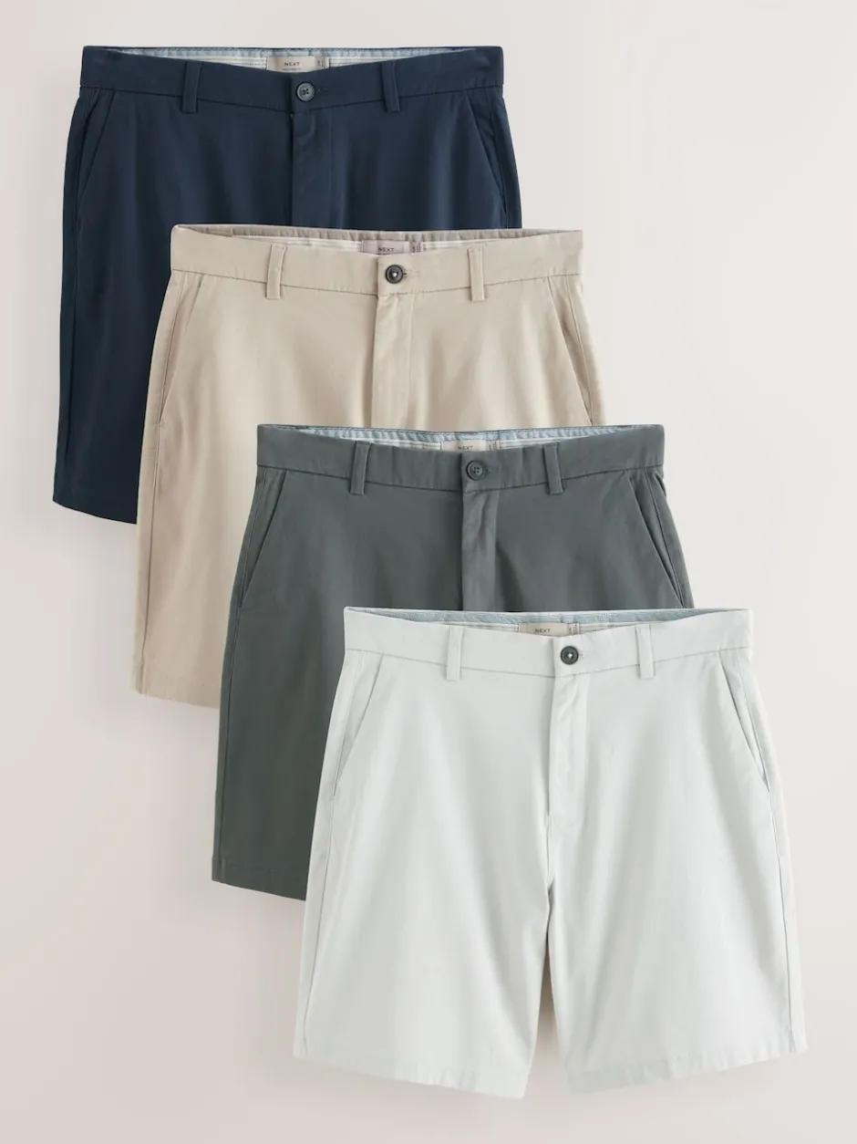 Next Multicolore - - Short chino extensible 4 Pack Ajustement lâche Online