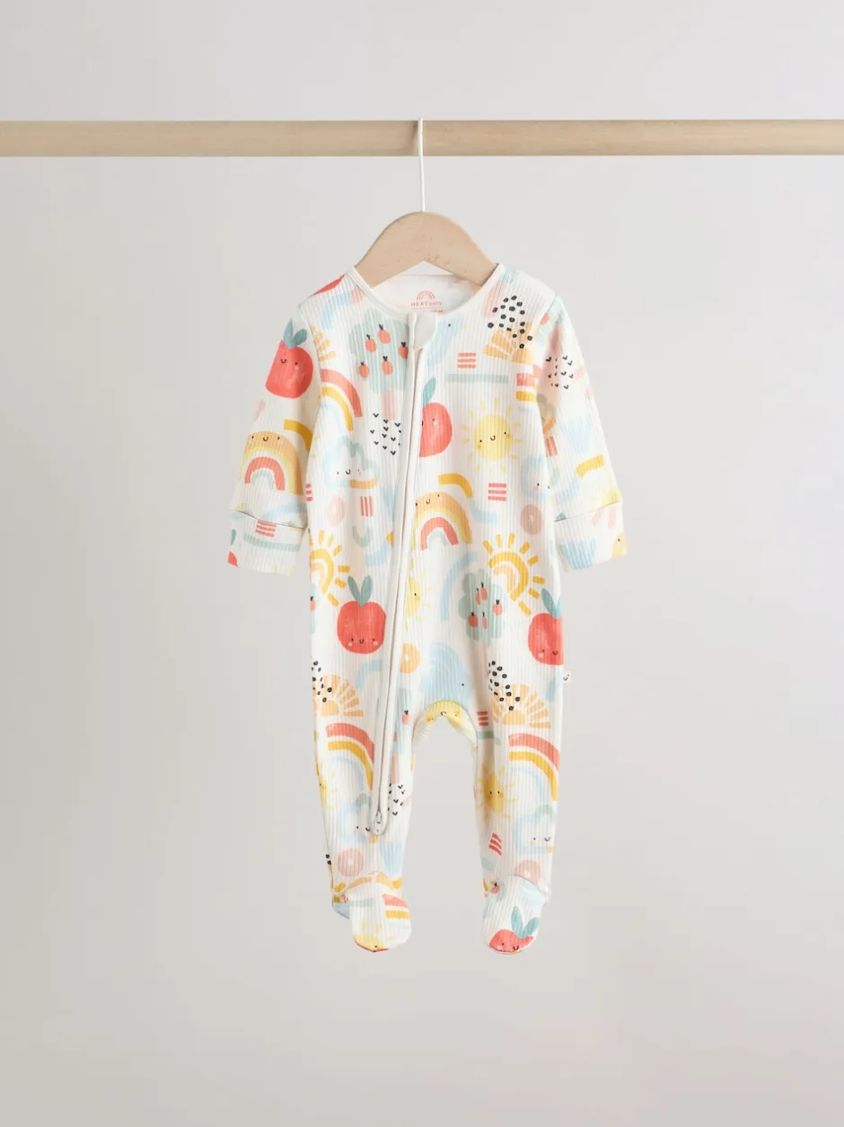 Next Multicolore - Combinaison de nuit zippée pour bébé 3 Pack (0-2ans) Clearance