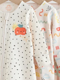 Next Multicolore - Combinaison de nuit zippée pour bébé 3 Pack (0-2ans) Clearance