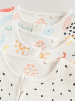 Next Multicolore - Combinaison de nuit zippée pour bébé 3 Pack (0-2ans) Clearance