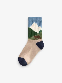 Next - Cushioned Semelle intérieure Cotton Rich Ribbed Tipped Chaussettes 5 Lot Multicolore Sale