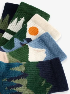 Next - Cushioned Semelle intérieure Cotton Rich Ribbed Tipped Chaussettes 5 Lot Multicolore Sale