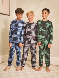 Next - Lot de 3 pyjamas à manches longues (3-16ans) Multicolore à imprimé camouflage Clearance