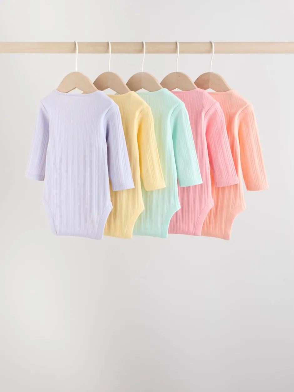 Next Multicolore - Lot de 5 bodies à manches longues pour bébé Sale