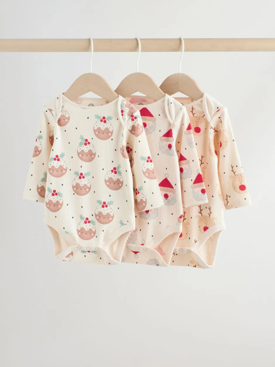 Next Multicolore - Lot de 3 bodys de Noël bébé Best