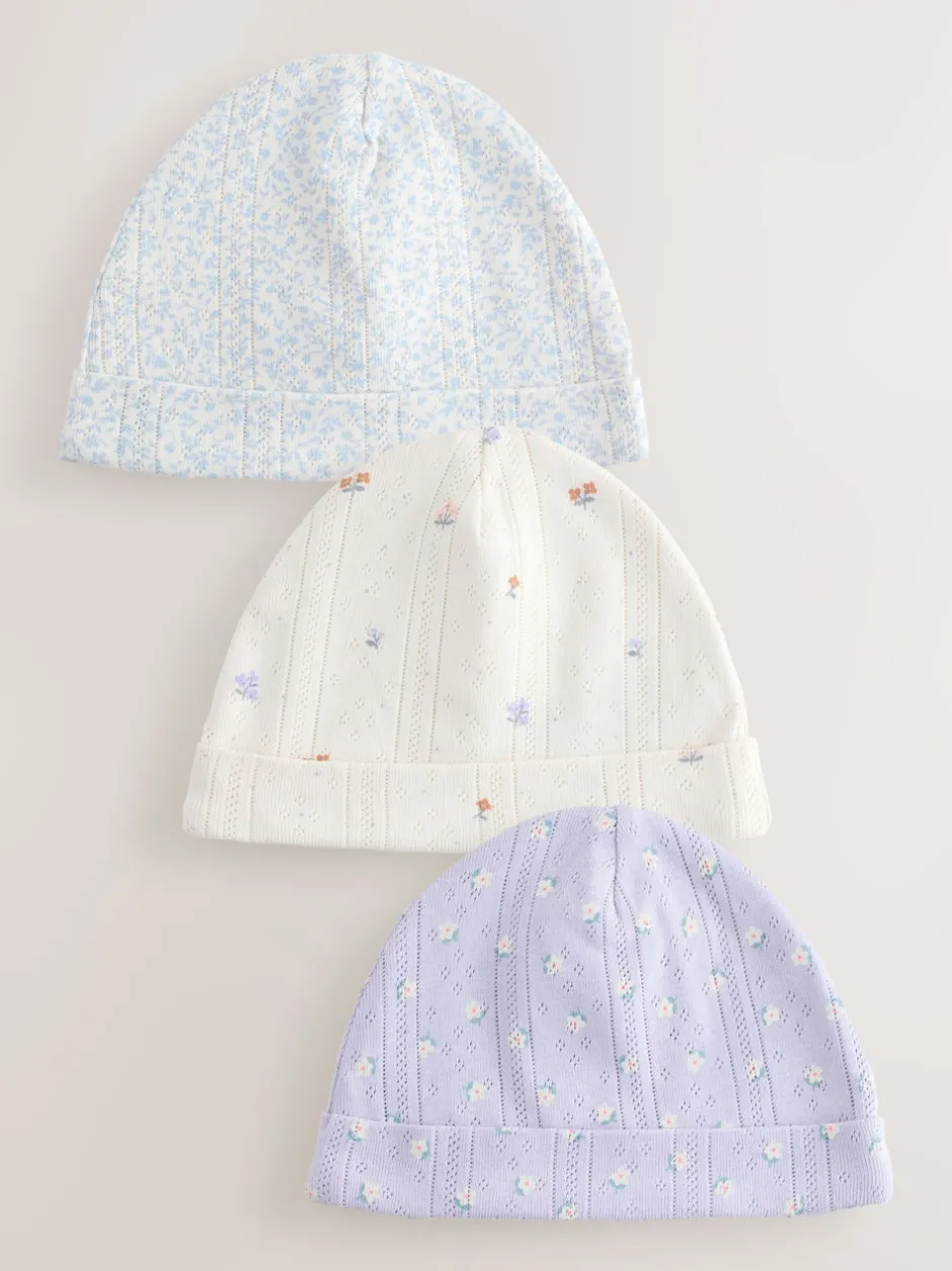 Next Multicolore - Lot de 3 bonnets pointelle pour bébé (0-18mois) Sale