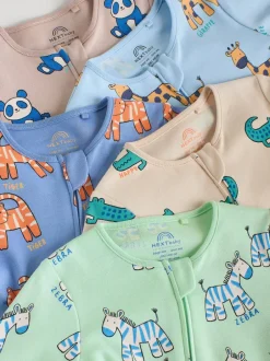 Next Multicolore - Lot de 5 dors-bien zippés en coton pour bébé (0-2ans) Clearance