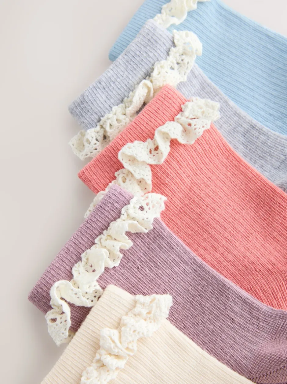 Next Multicolore - Lot de 5 paires de chaussettes à volants en coton riche Outlet