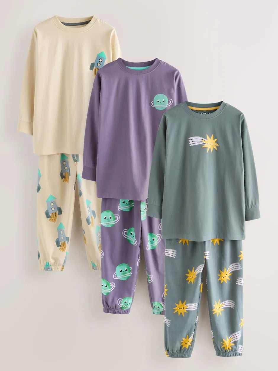 Next - Lot de 3 pyjamas oversize (9mois-10ans) Multicolore Hot