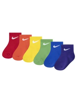 Nike Multicolore - Lot de chaussettes de cheville Swoosh pour bébé 6 New