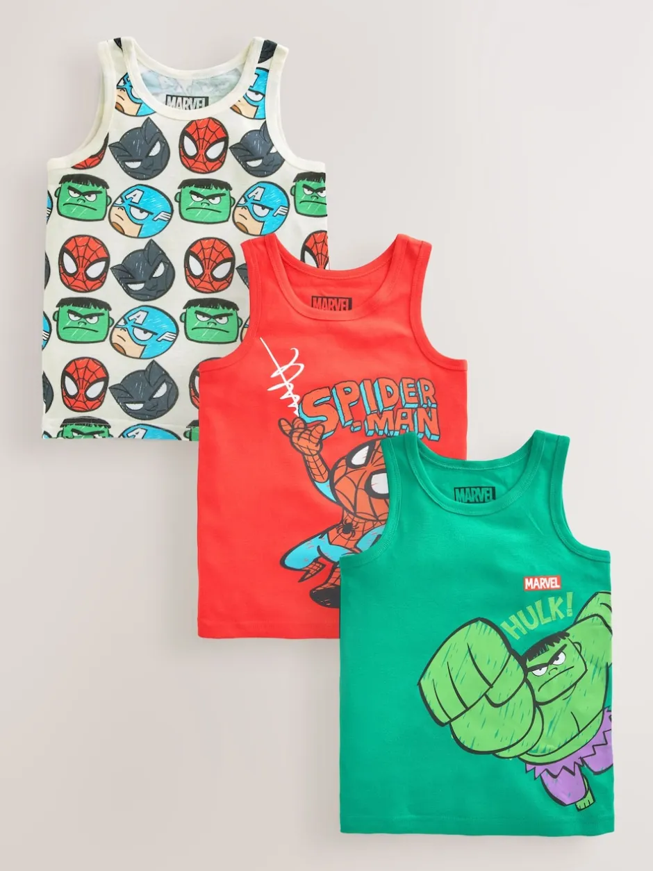 Next Multicolore - Marvel 100% gilets en coton Lot de 3 (1.5-12ans) Sale