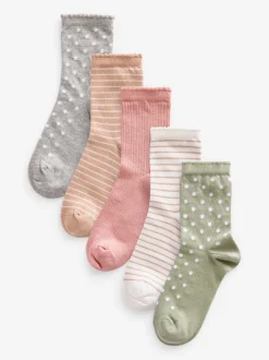 Next Multicolore - Paquet de 5 chaussettes de cheville en coton riche Outlet