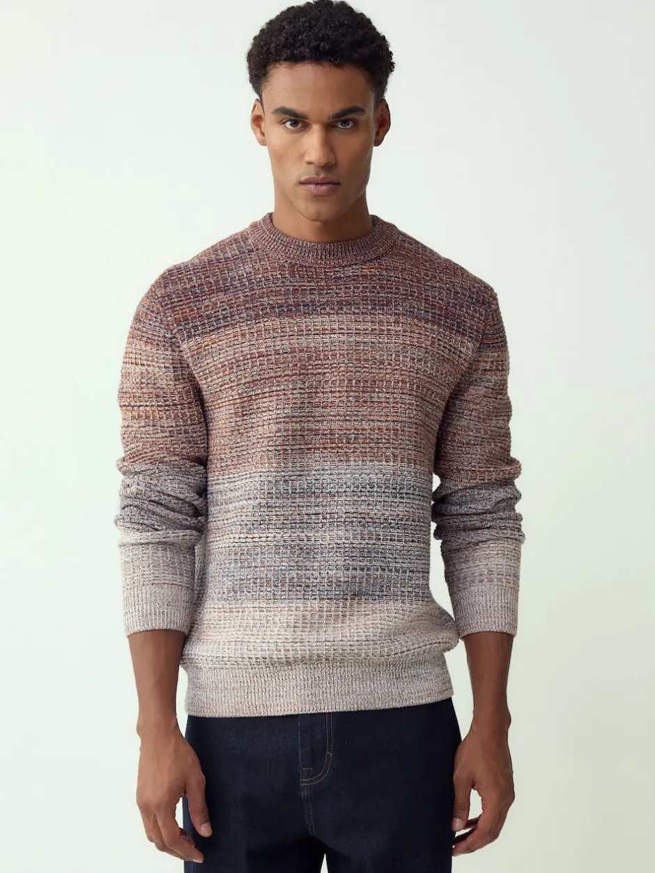 Next Multicolore - Pulls col rond 100% Coton en maille torsadée Coupe classique Sale