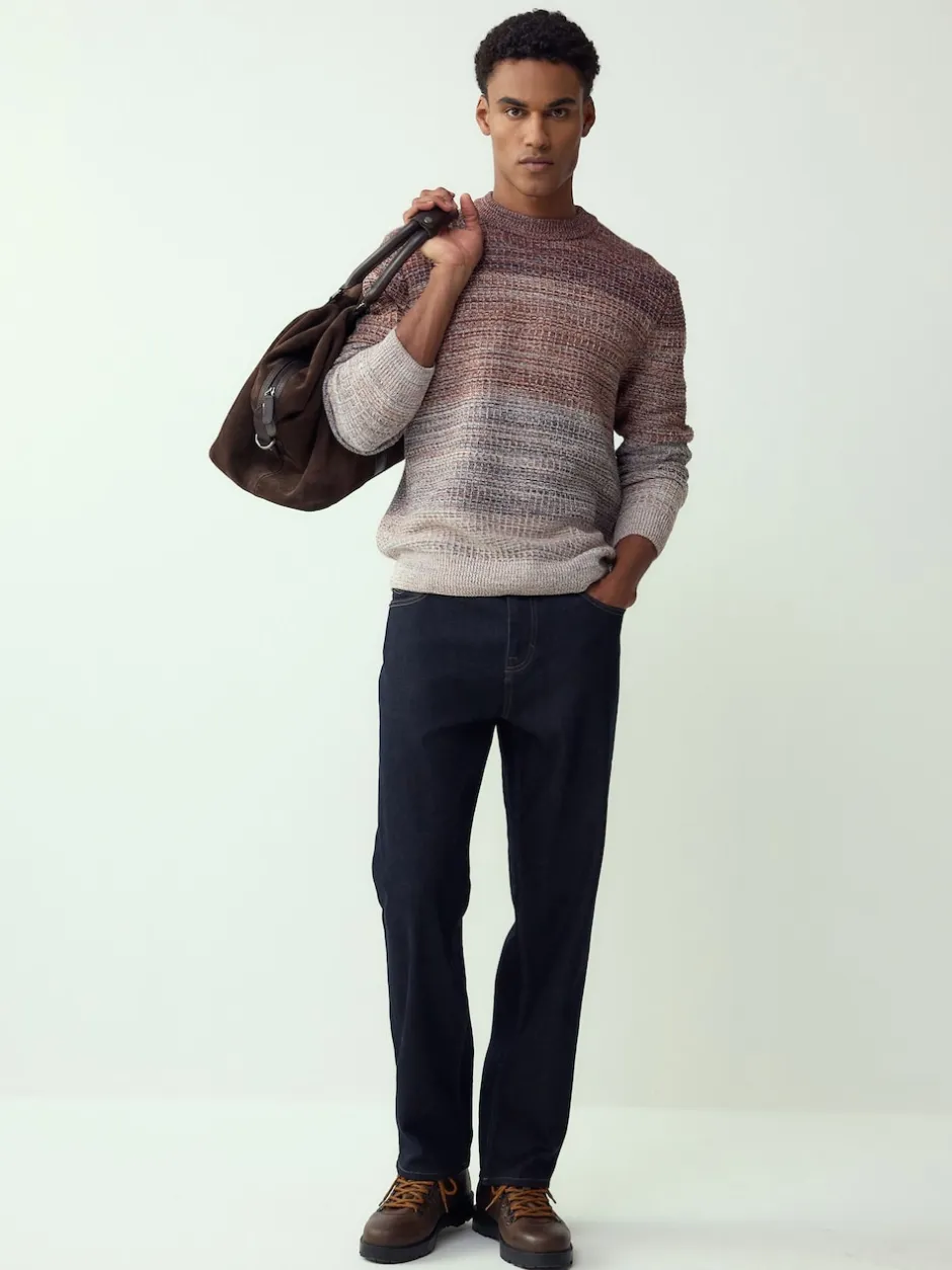 Next Multicolore - Pulls col rond 100% Coton en maille torsadée Coupe classique Sale