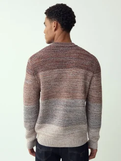 Next Multicolore - Pulls col rond 100% Coton en maille torsadée Coupe classique Sale