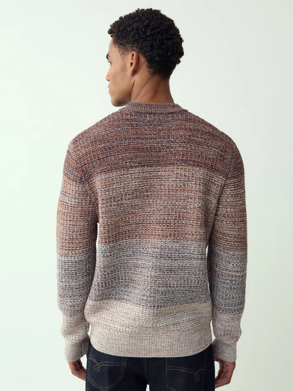 Next Multicolore - Pulls col rond 100% Coton en maille torsadée Coupe classique Sale