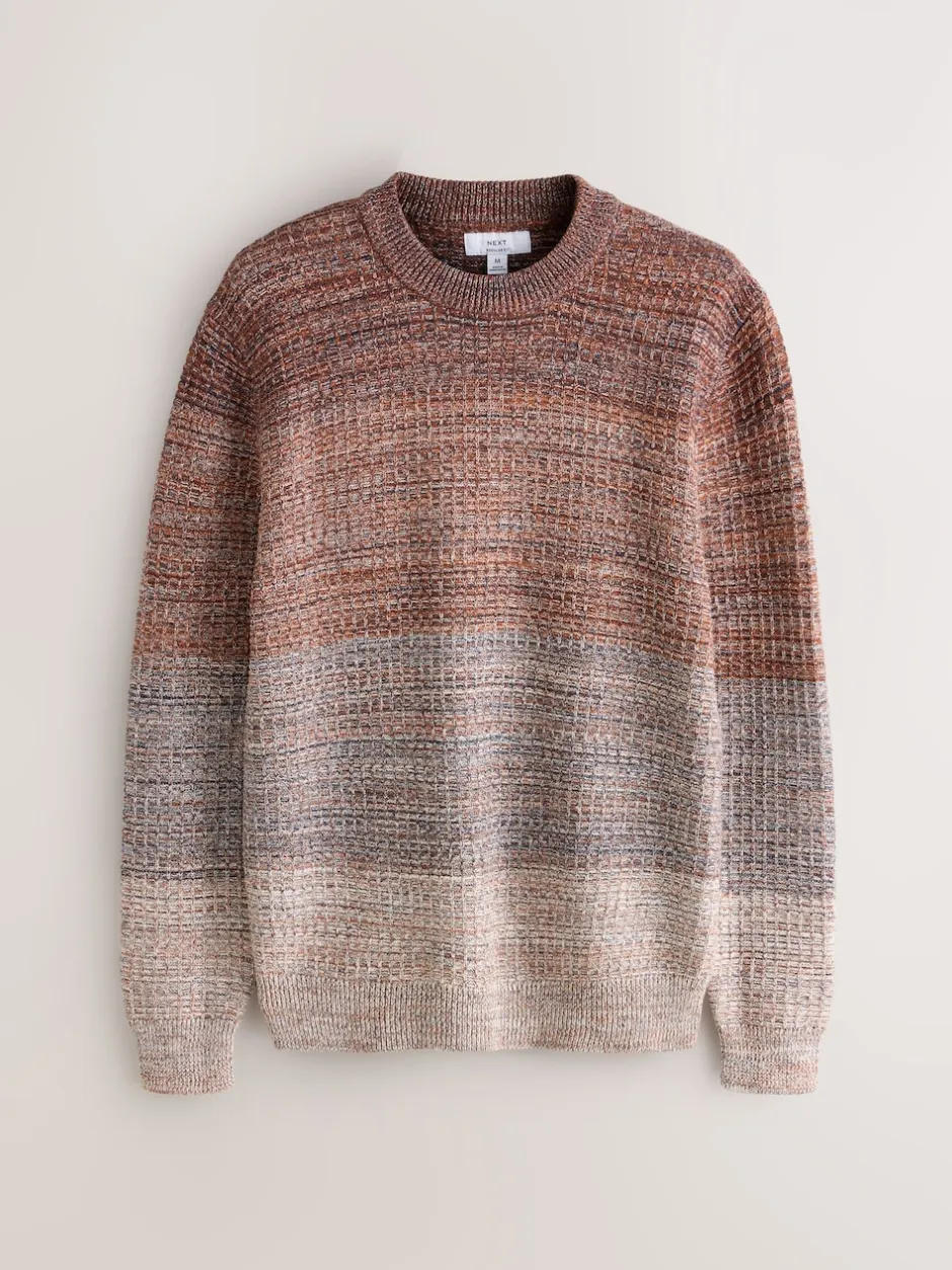 Next Multicolore - Pulls col rond 100% Coton en maille torsadée Coupe classique Sale