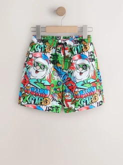 Next Multicolore - Short de bain de Noël (3-16ans) Clearance
