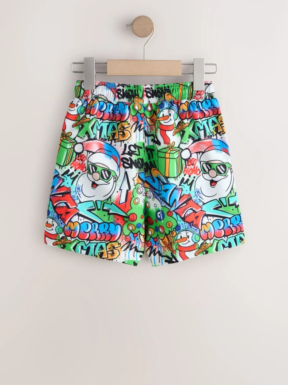 Next Multicolore - Short de bain de Noël (3-16ans) Clearance