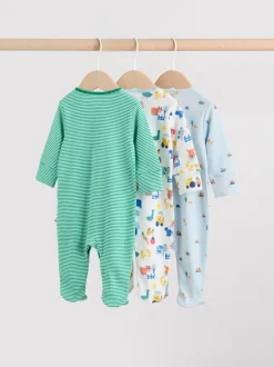 Next Multicolore Ferme - 3 Pack Baby Sleepsuits (0mths-2yrs)